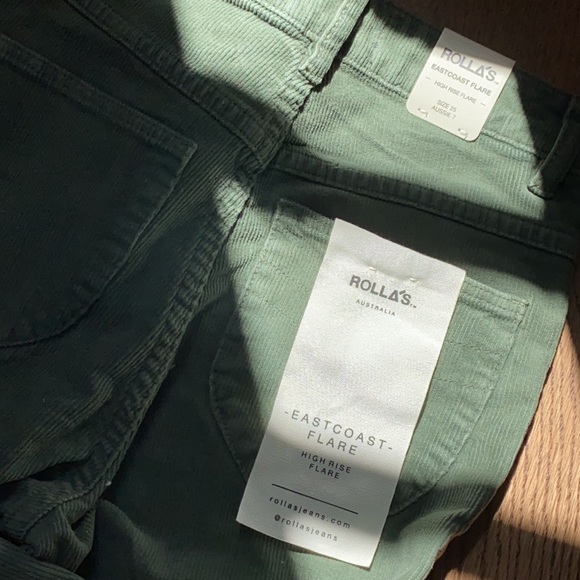 COPY - [rolla’s] free people sage green high waisted flare jeans - Picture 3 of 5